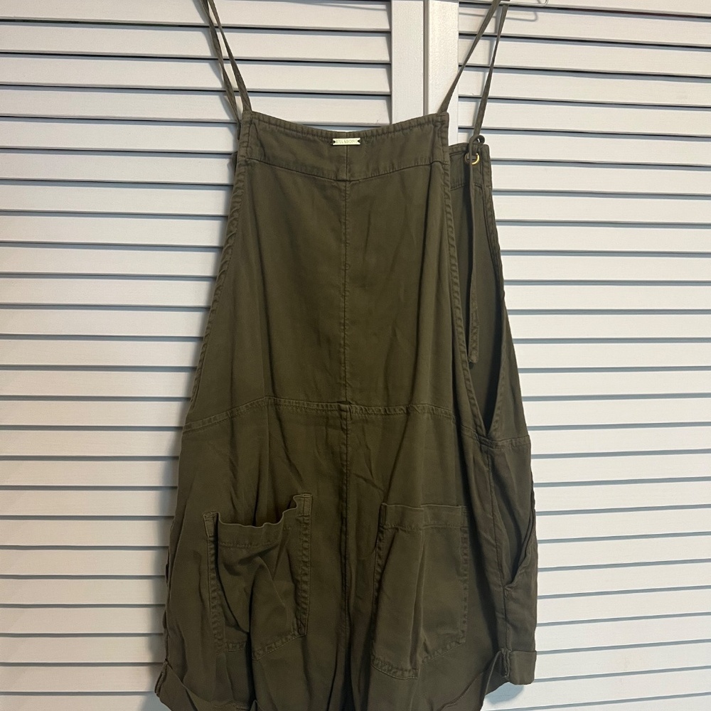 Billabong Wild Pursuit Romper Overall Mini Short Olive Green Sz Medium - Picture 8 of 8